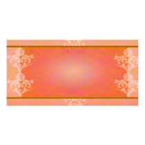Simple Elegant Orange floral gift Personalized Photo Card