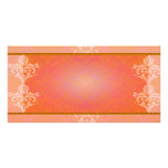 Simple Elegant Orange floral gift Personalized Photo Card