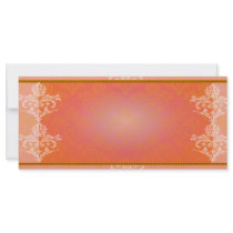 Simple Elegant Orange floral gift Custom Rack Cards