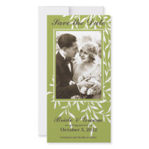 Simple Elegant Save the Date Photo Card (Green) photo cards by vndesigns Simple Elegant Save the Date Photo Card (Green) photo cards