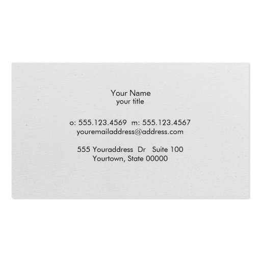 Simple Elegant  Speckled Black Canvas Look Business Card Template (back side)