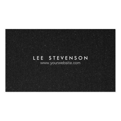 Simple Elegant  Speckled Black Canvas Look Business Card Template