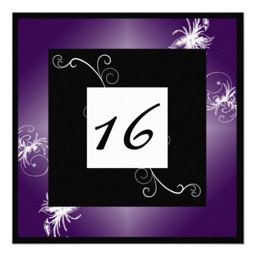 SImple Elegant Sweet 16 Invite (Purple)