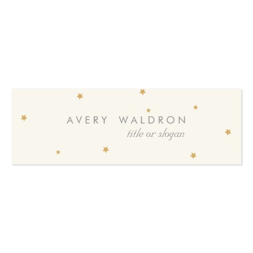 Simple Elegant Tiny Gold Stars Cream White Business Card (front side)