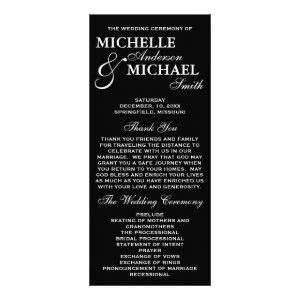 Simple Elegant Wedding Program Personalized Rack Card