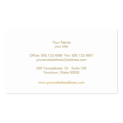 Simple Elegant White Ivory Chic Beauty and Fashion Business Card (back side)