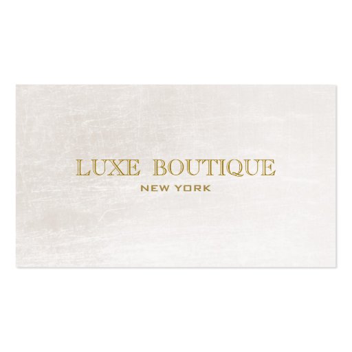 Simple Elegant White Ivory Chic Beauty and Fashion Business Card (front side)