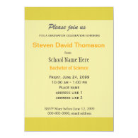 Simple, elegant yellow  graduation announcement personalized announcement