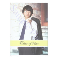Simple, elegant yellow graduation photo personalized announcements