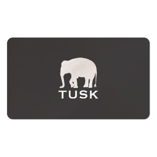 Simple Elephant Black Business Card (front side)