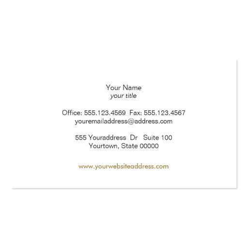 Simple Elephant Black Business Card (back side)