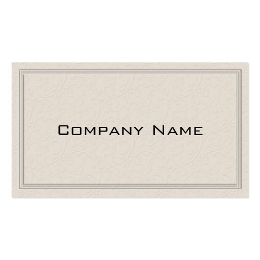 Simple Embossed Floral Border Business Card (front side)