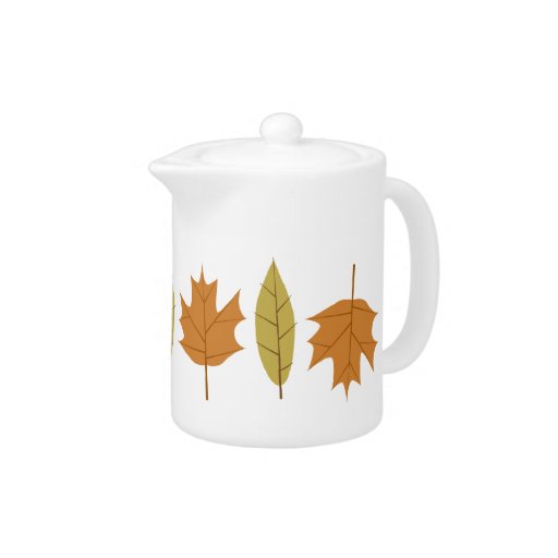 Simple Fall Leaves Designer Tea Pot