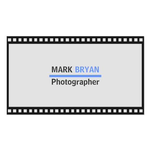 Simple Film Strip Background for Photographer Business Card (front side)