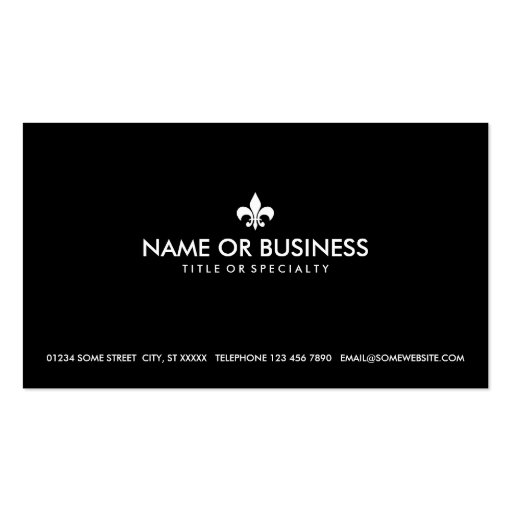 simple fleur de lys business card (front side)