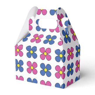 Simple Floral Pattern - Blue And pink Favor Box