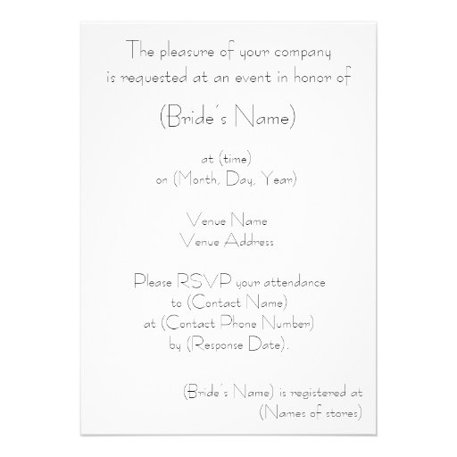 Simple flower Bridal shower invitation