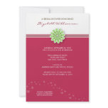 Simple Flower Bridal Shower Invitation (fuschia)