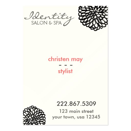 simple flower business card (back side)