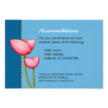 Simple Flowers blue 1 Wedding Enclosure Card Custom Invites