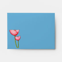 Simple Flowers blue A2 Envelope
