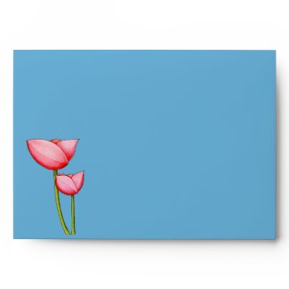 Simple Flowers blue Card Envelope envelope