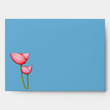 Simple Flowers blue Card Envelope