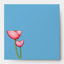 Simple Flowers blue Invitation Envelope