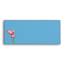Simple Flowers blue Letterhead Envelope