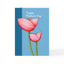 Simple Flowers blue Mother's Day Card