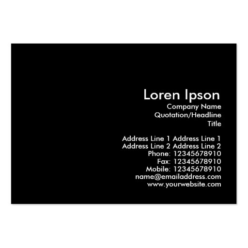 Simple Flowers Drawing - White on Black Business Card Template (back side)