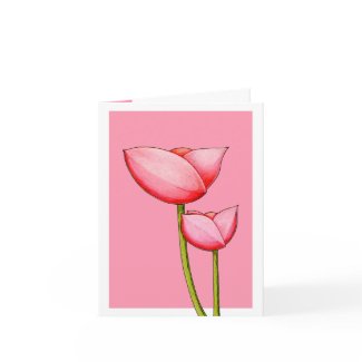 Simple Flowers pink Note Card card