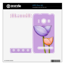 Simple Flowers purple HTC Evo 4G Skin