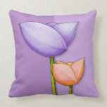 Simple Flowers purple orange Cushion Throw Pillows