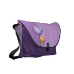 Simple Flowers purple orange Messenger Bag