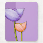 Simple Flowers purple orange Mousepad