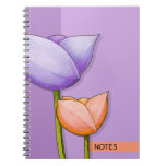 Simple Flowers purple orange Notebook