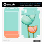 Simple Flowers teal Galaxy S 4G Skin Samsung Galaxy S 4G Decal