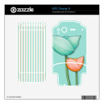 Simple Flowers teal HTC Desire S Skin