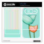 Simple Flowers teal HTC HD7 Skin