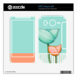 Simple Flowers teal HTC Inspire 4G Skin