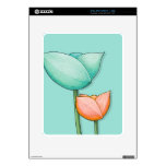 Simple Flowers teal iPad Skin