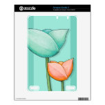 Simple Flowers teal Kindle 2 Skin