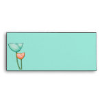 Simple Flowers teal orange 10 Letterhead Envelope