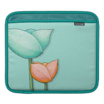 Simple Flowers teal orange iPad Sleeve ipad sleeves