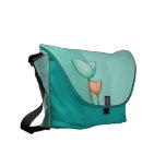 Simple Flowers teal orange Messenger Bag