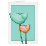 Simple Flowers teal orange Note Card