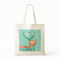 Simple Flowers teal orange Wedding Gift Bag bags