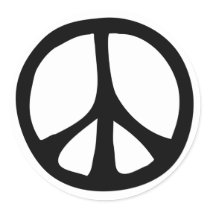 Simple Flowing Peace Sign Sticker