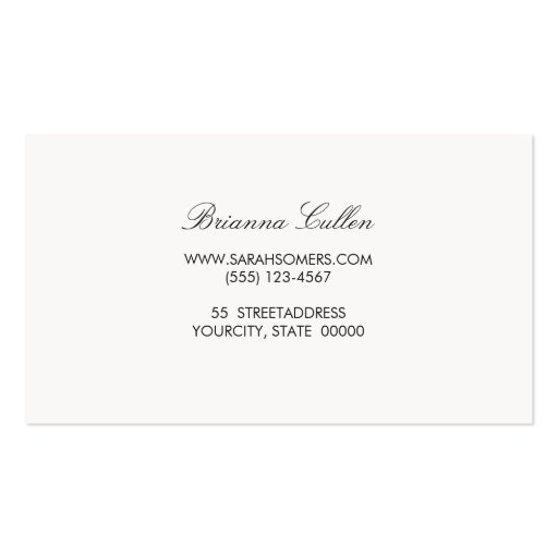 Simple Formal Wedding Consultant Silver Striped Business Card Template (back side)